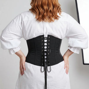 Ceinture Corset Noire à Agrafes - Vue dos (plus-size)