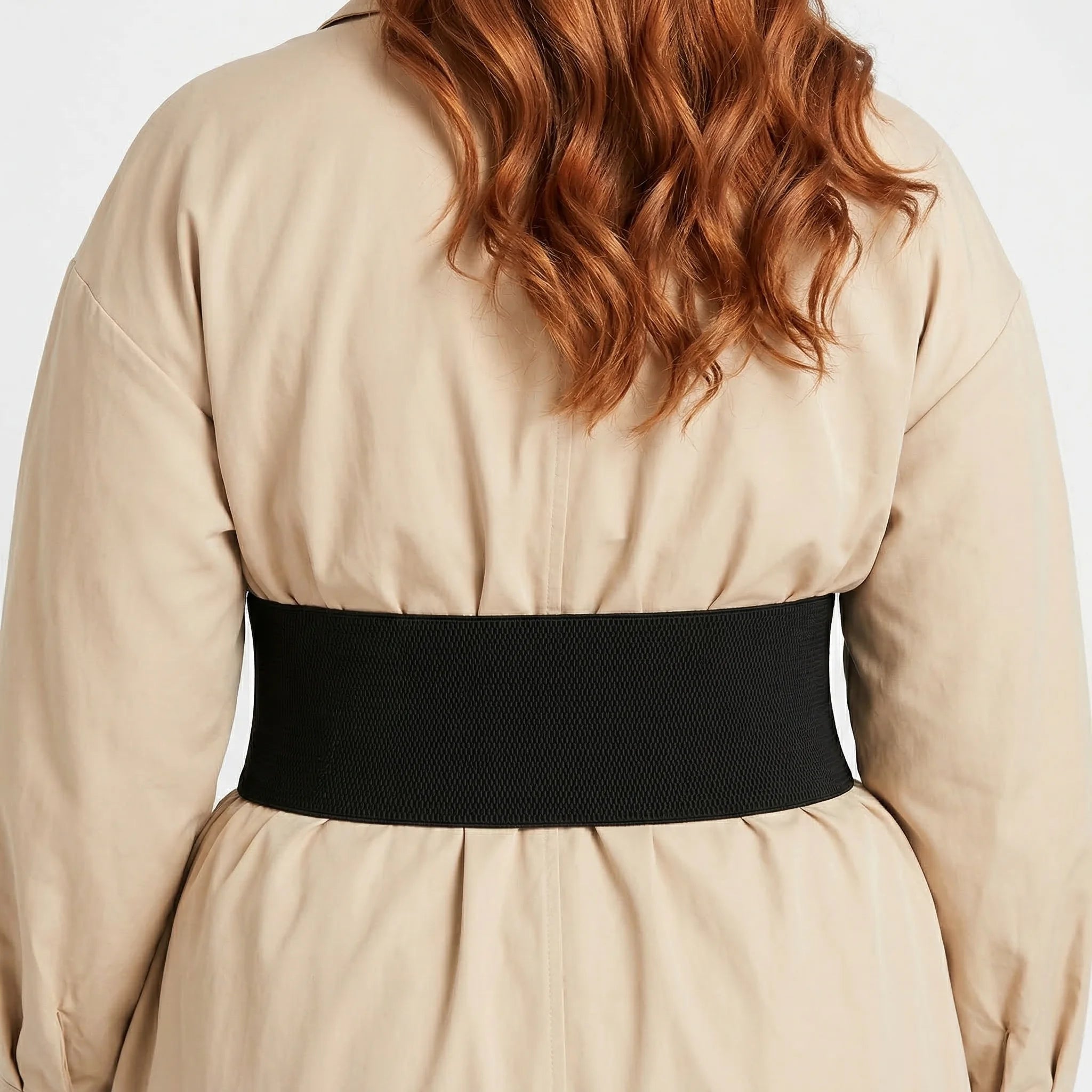 Ceinture Corset Noire à Anneau - Vue dos (plus-size)