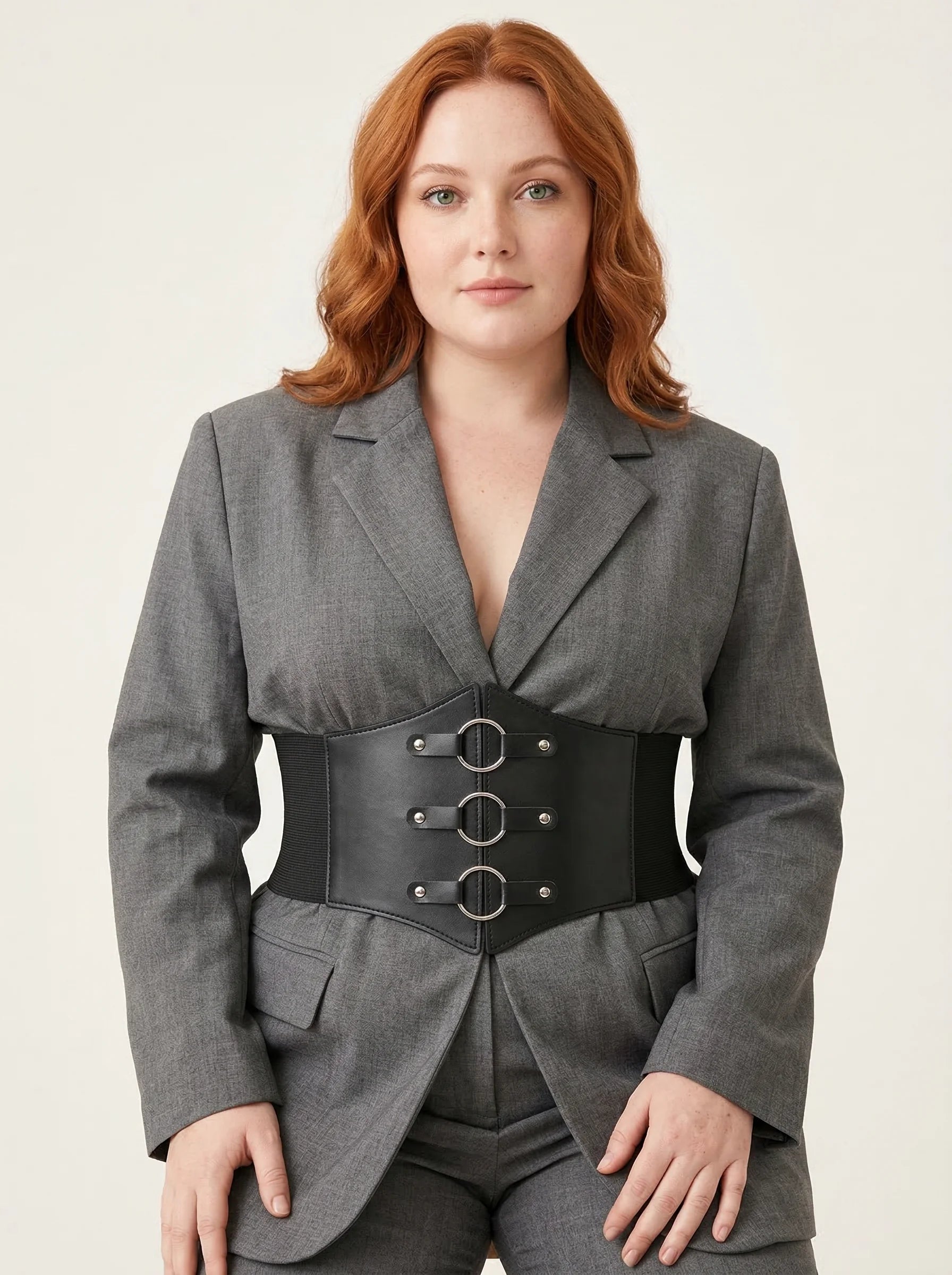 Ceinture Corset Noire à Anneaux
