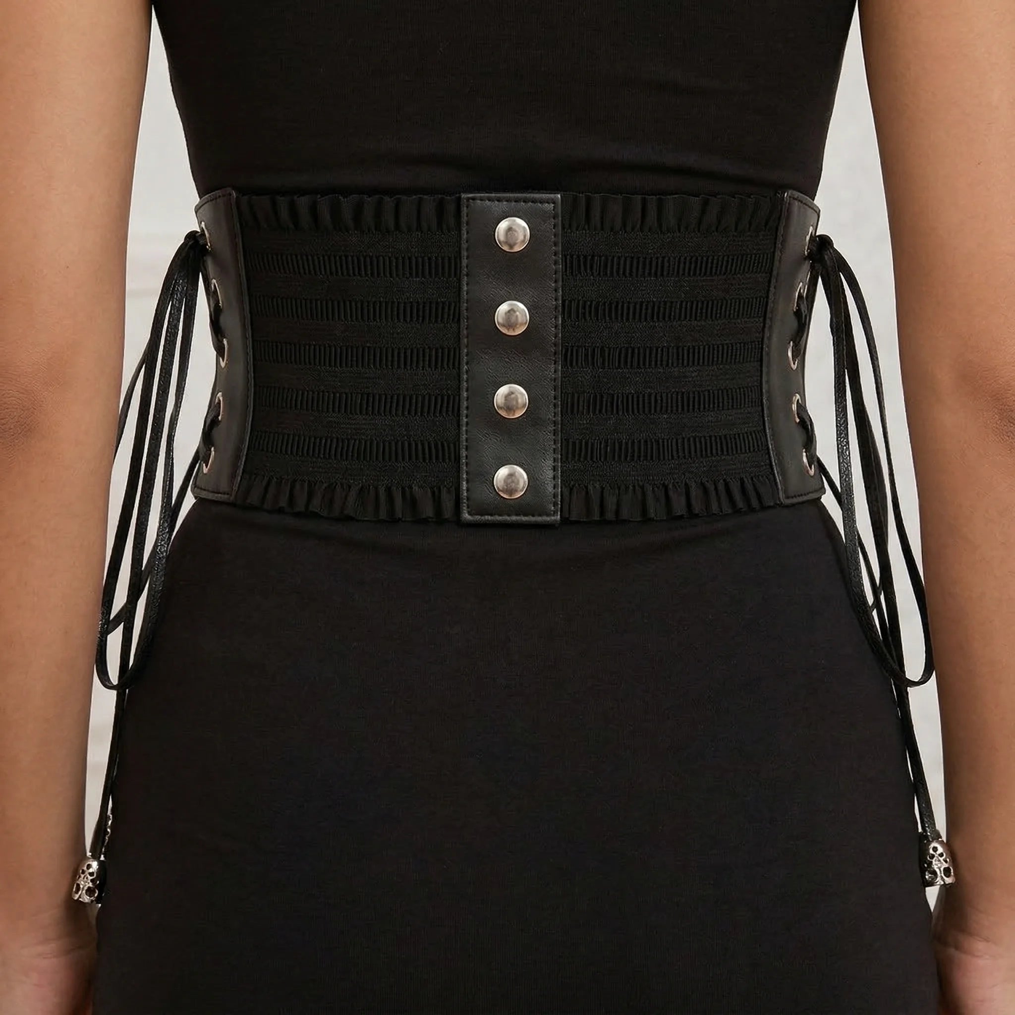 Ceinture Corset Noire à Lacets - Vue dos (petite)