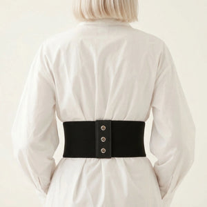 Ceinture Corset Noire en Dentelle - Vue dos (petite)