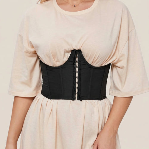 Ceinture Corset Noire - Vue face (plus-size)
