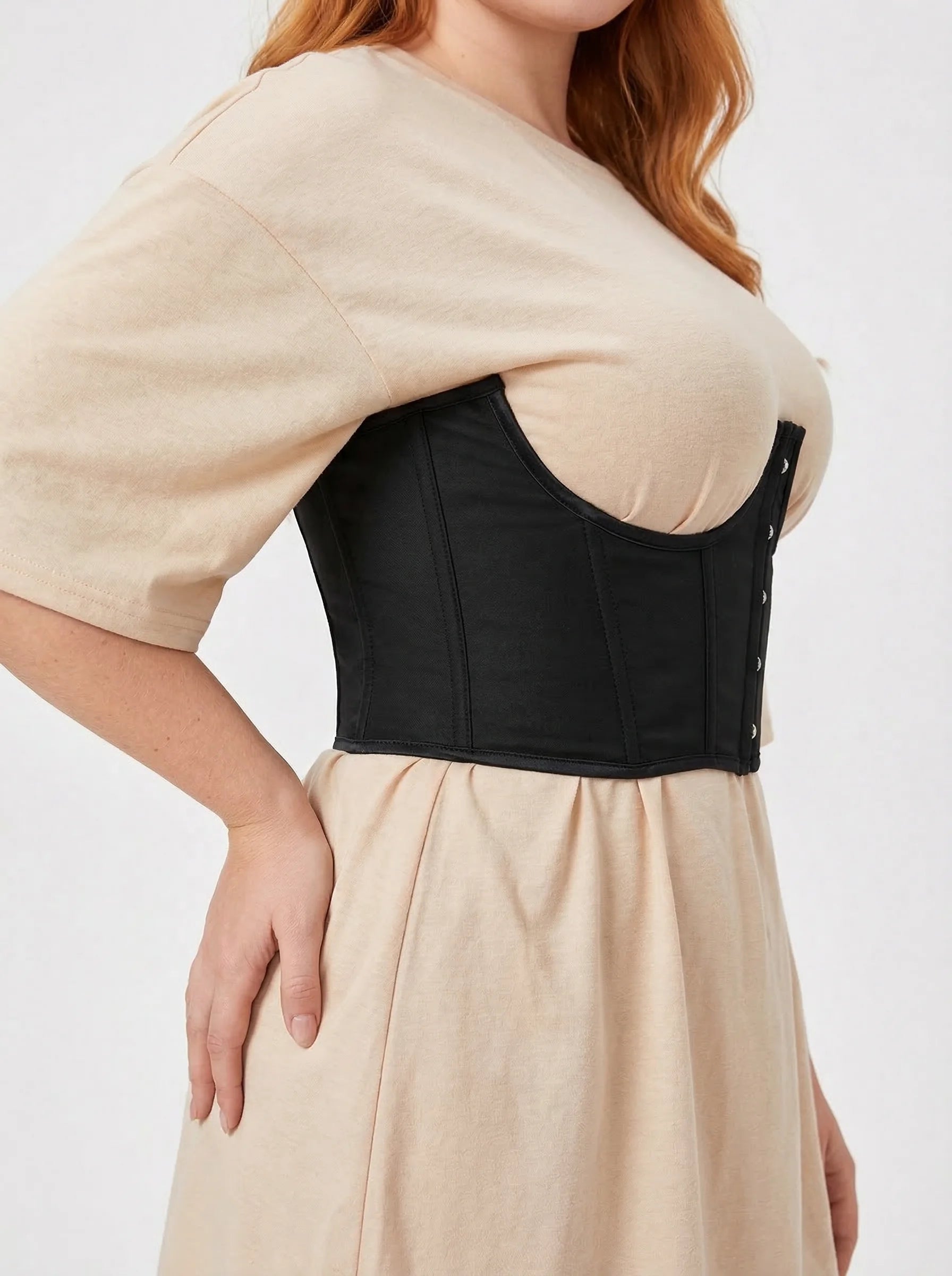 Ceinture Corset Noire - Vue profil (plus-size)