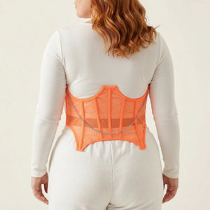 Ceinture Corset Orange à Chaîne - Vue dos (plus-size)