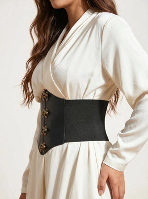 Ceinture Corset Rétro Noir - Vue profil (moyenne)