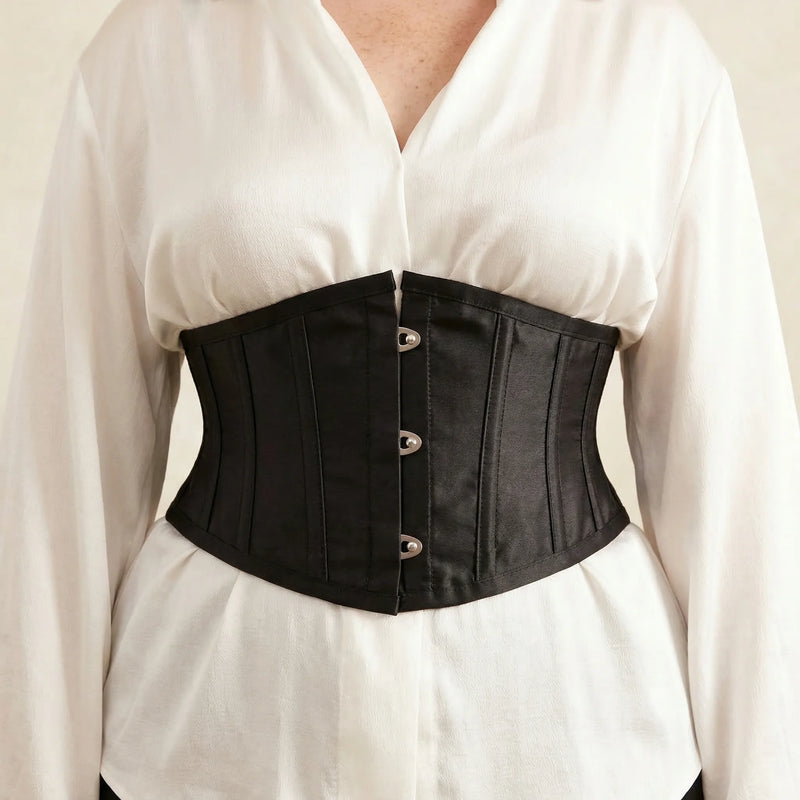 Ceinture Corset Sport Noire - Vue face (plus-size)