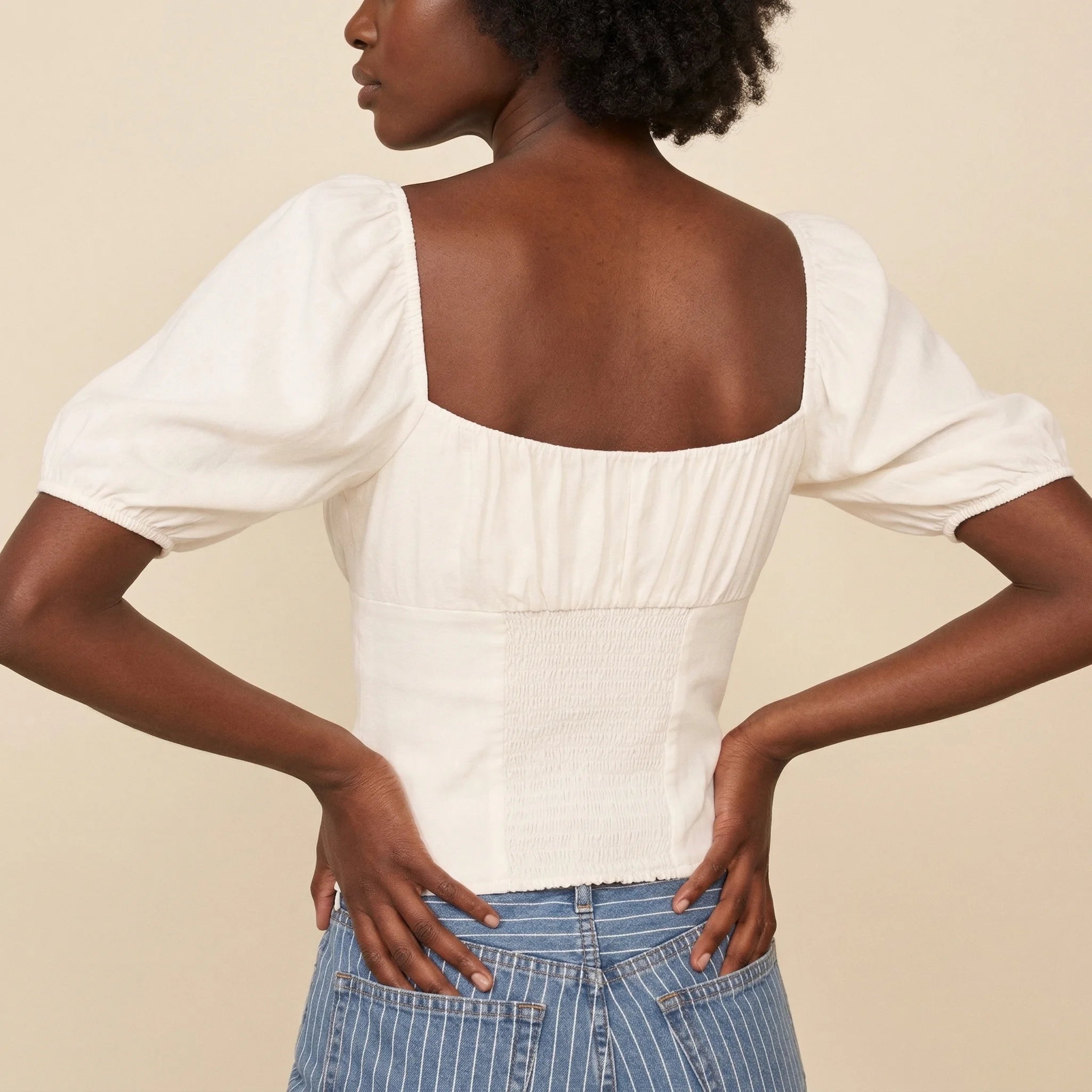 Chemise Corset Blanche - Vue dos (curvy)
