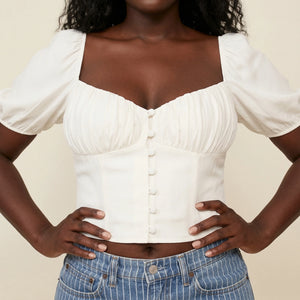 Chemise Corset Blanche - Vue face (curvy)