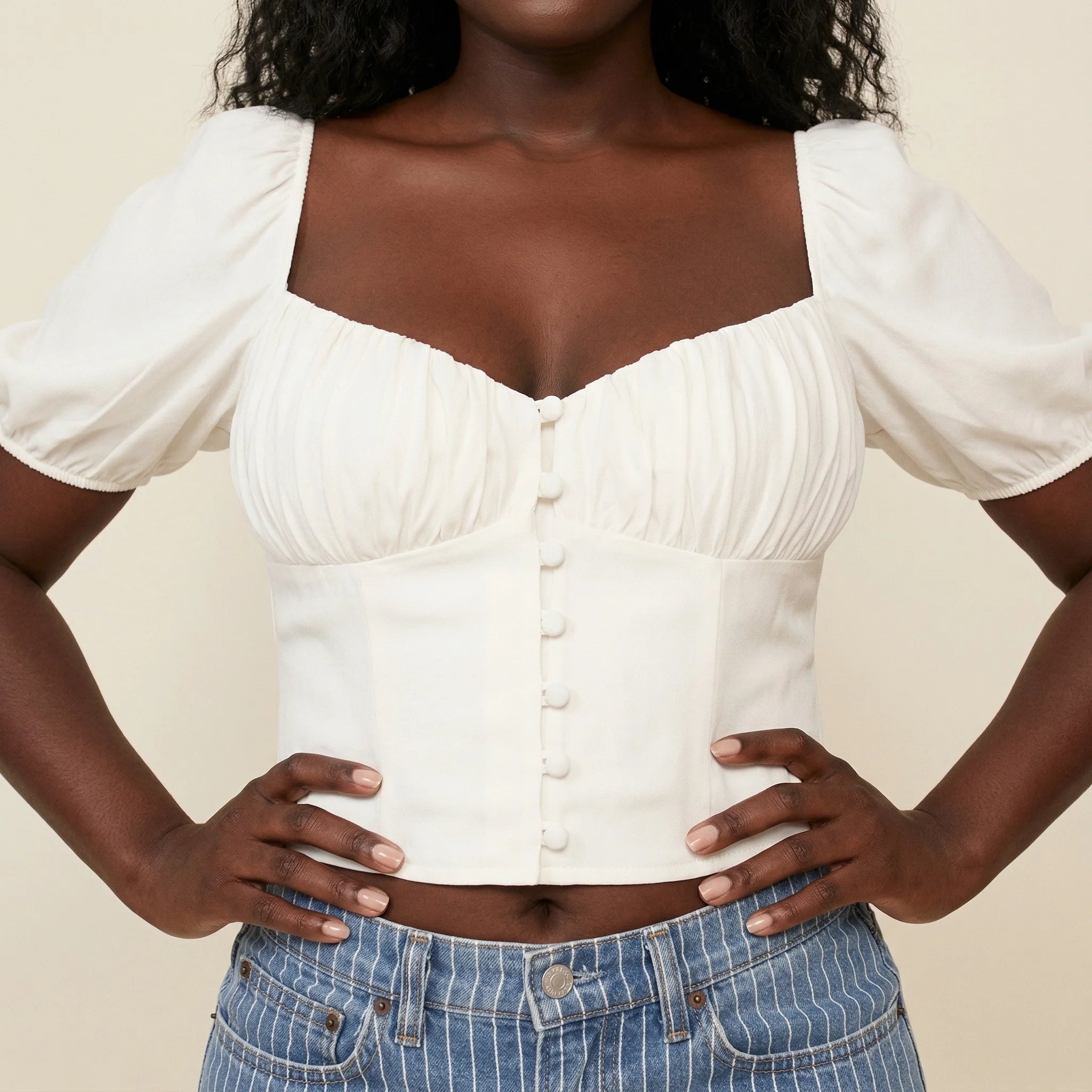 Chemise Corset Blanche - Vue face (curvy)
