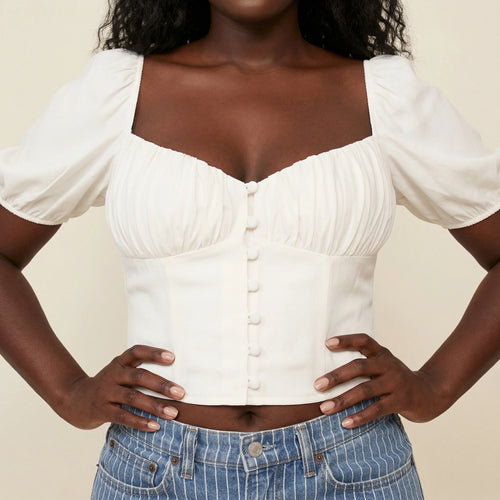 Chemise Corset Blanche - Vue face (curvy)