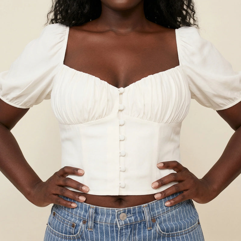 Chemise Corset Blanche - Vue face (curvy)