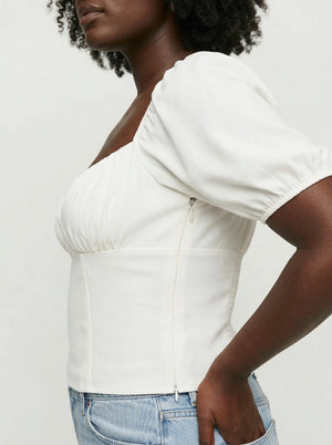 Chemise Corset Blanche - Vue profil (curvy)
