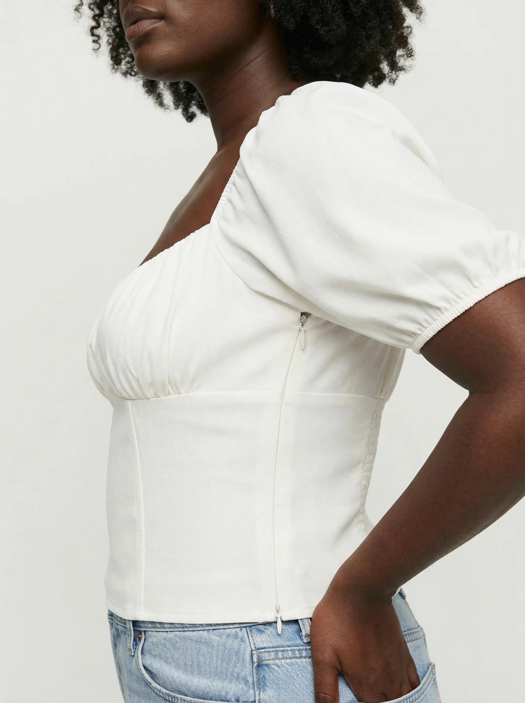 Chemise Corset Blanche - Vue profil (curvy)