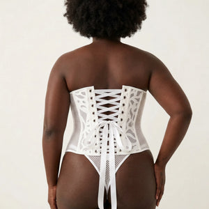 Corset Asymétrique Blanc - Vue dos (curvy)
