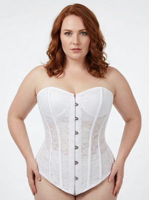 Corset Blanc à Lacet - Vue principale (plus-size)