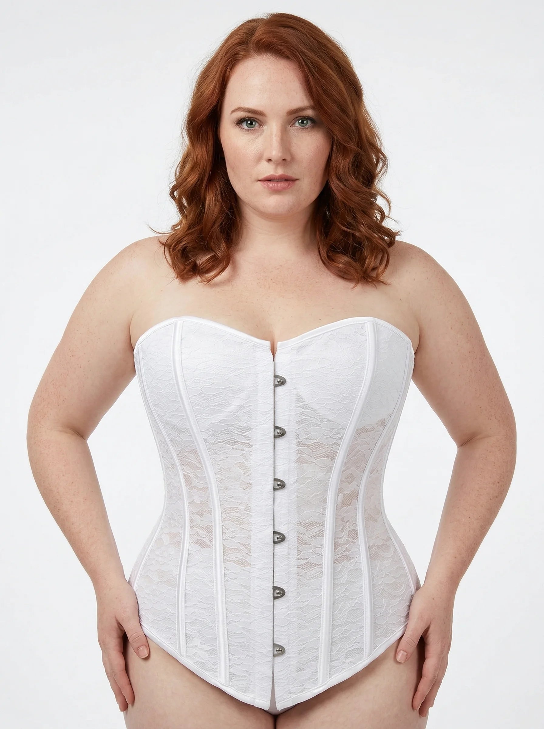 Corset Blanc à Lacet - Vue principale (plus-size)