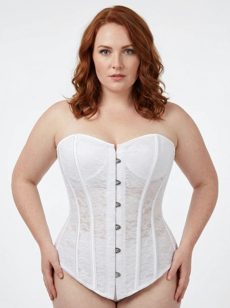 Corset Blanc à Lacet - Vue principale (plus-size)