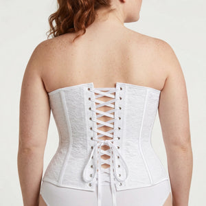 Corset Blanc à Lacets - Vue dos (plus-size)