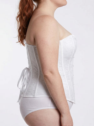 Corset Blanc à Lacets - Vue profil (plus-size)