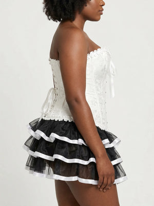 Corset Blanc Avec Jupe - Vue profil (curvy)