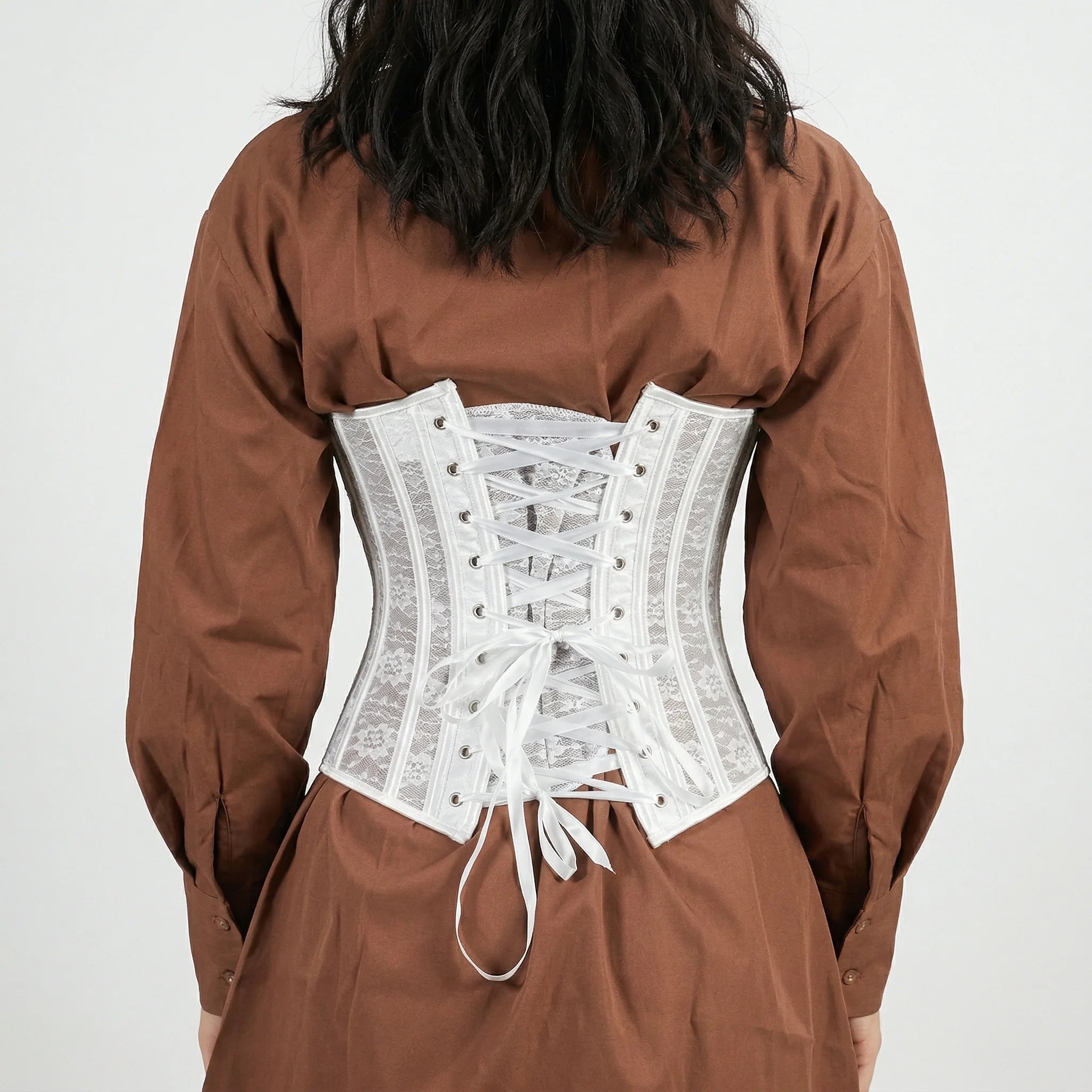 Corset Blanc Dentelle - Vue dos (moyenne)