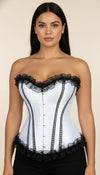 Corset Blanc Dentelle Volants