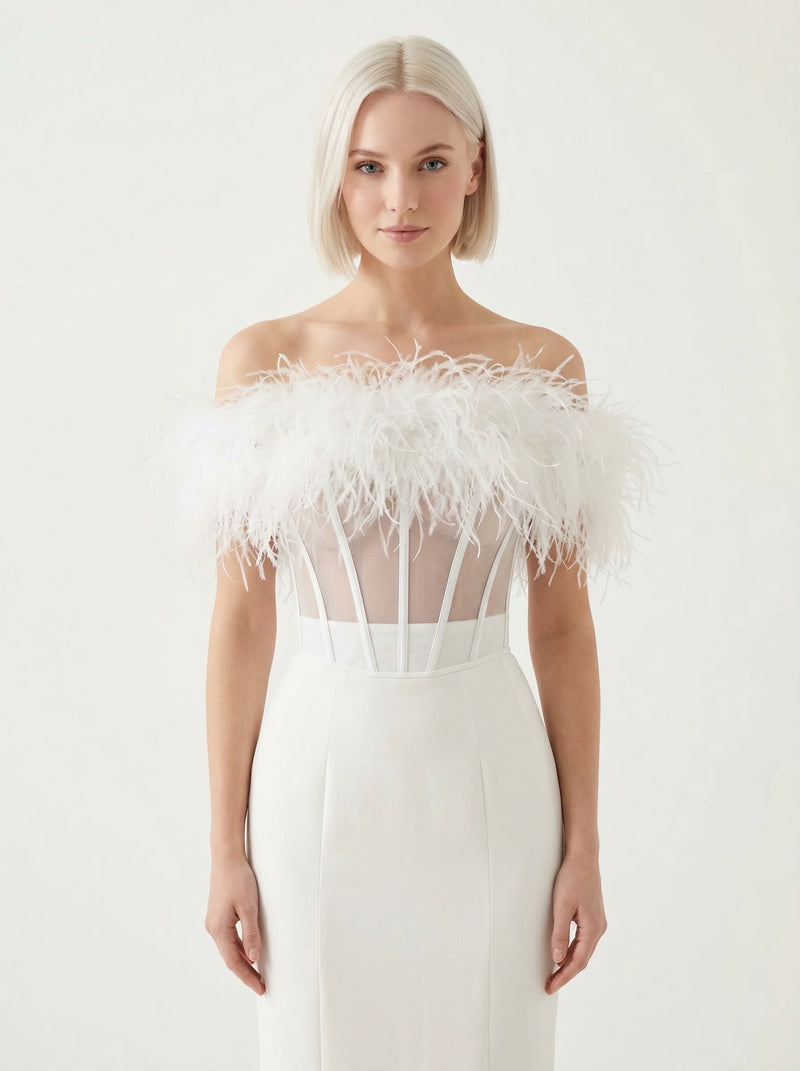 Corset Blanc Fourrure - Vue principale (petite)