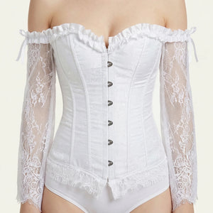 Corset Blanc Manches Longues - Vue face (petite)