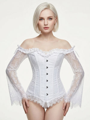 Corset Blanc Manches Longues - Vue principale (petite)