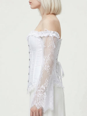 Corset Blanc Manches Longues - Vue profil (petite)