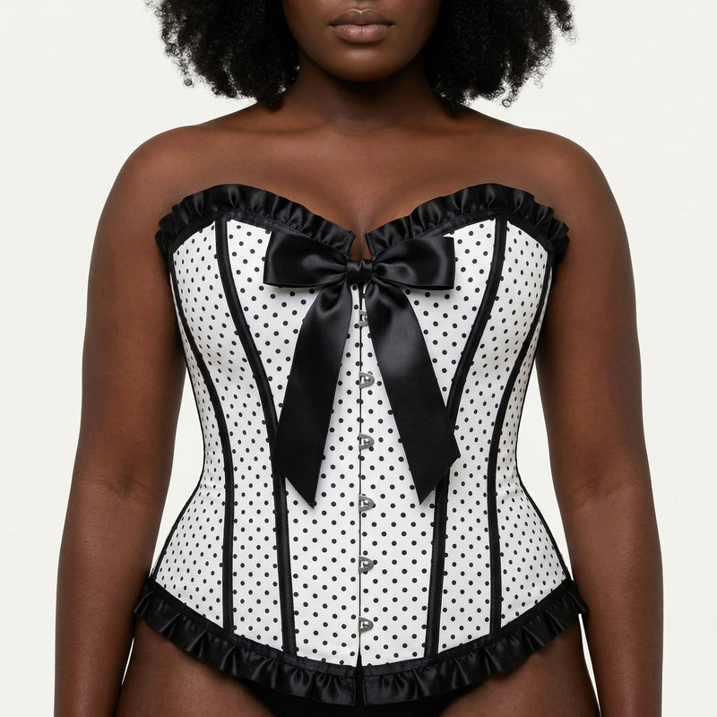 Corset Blanc Pour Femme - Vue face (curvy)