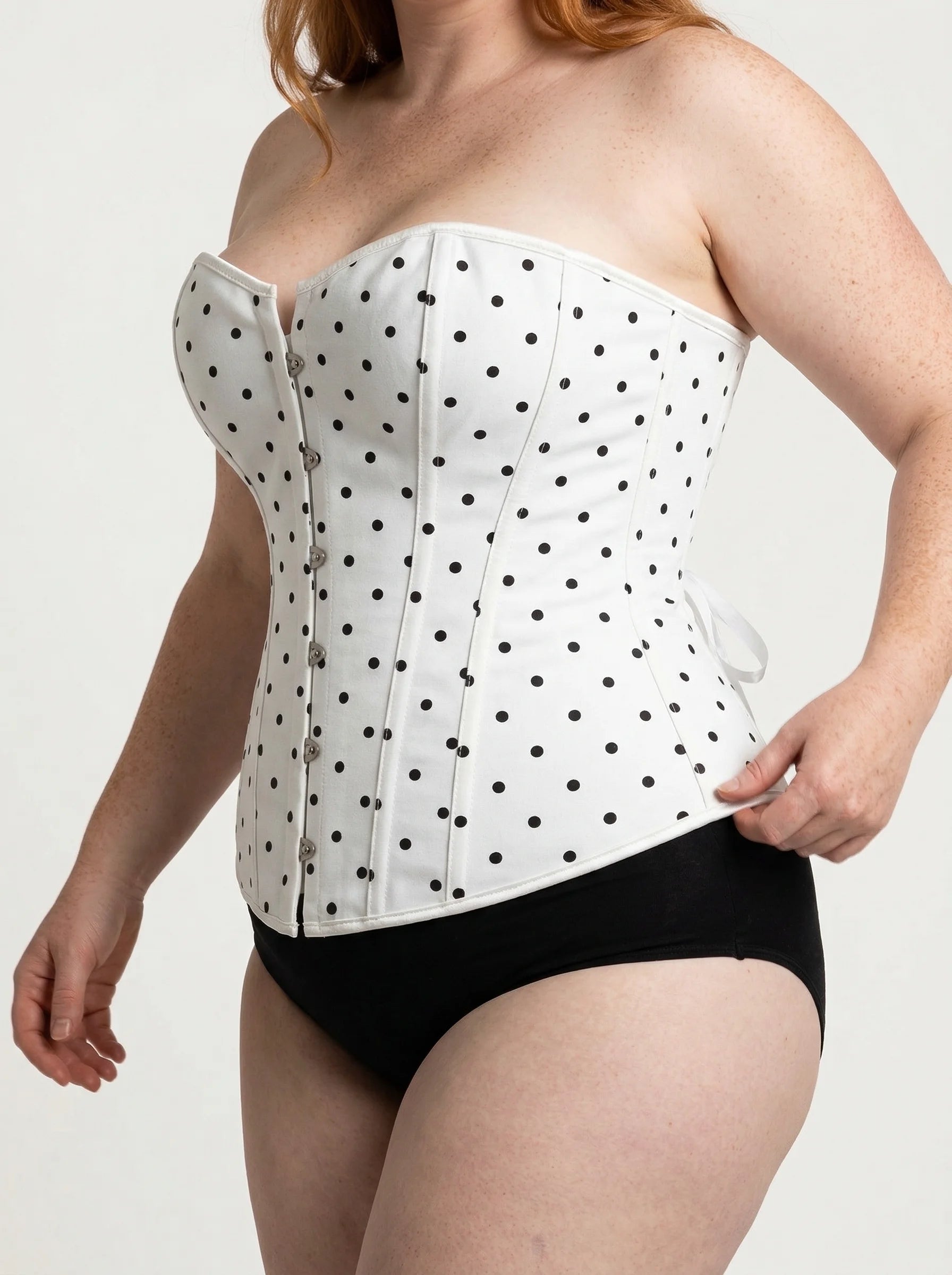 Corset Blanc Sans Bretelles - Vue mouvement (plus-size)