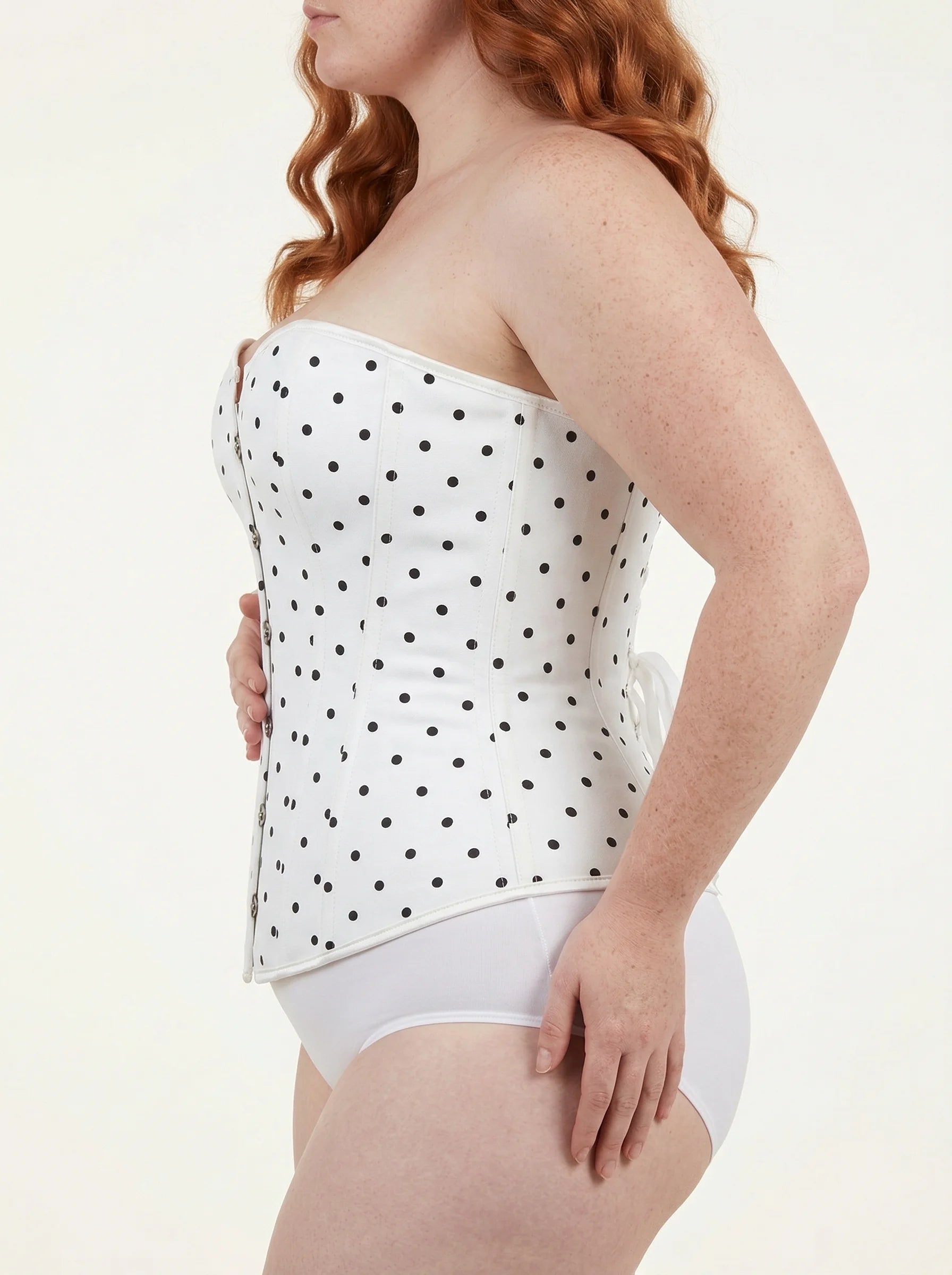 Corset Blanc Sans Bretelles - Vue profil (plus-size)