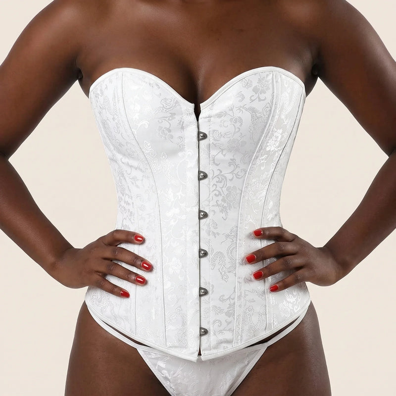 Corset Blanc Sexy - Vue face (curvy)