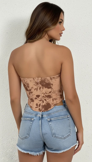 Corset Bustier Crop Top - Vue dos