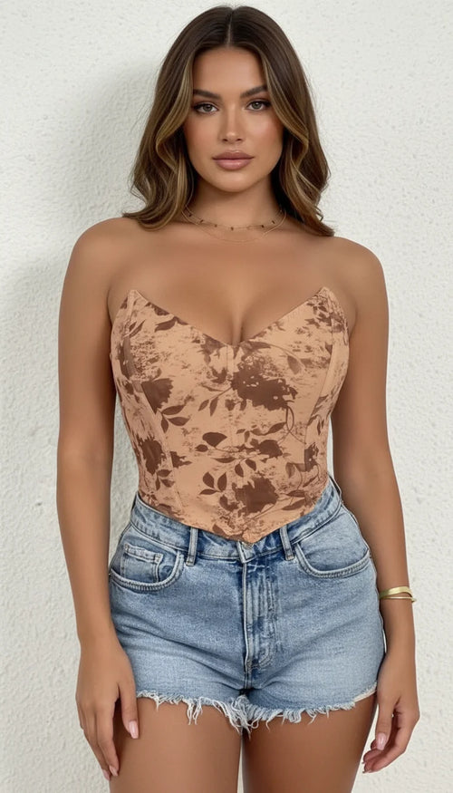Corset Bustier Crop Top - Vue principale