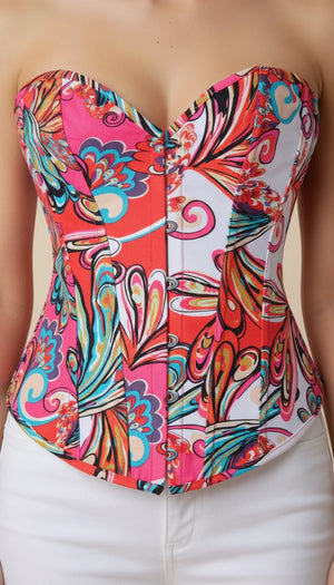 Corset Bustier Imprimé Vif - Vue face