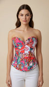 Corset Bustier Imprimé Vif