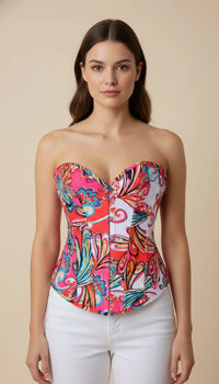 Corset Bustier Imprimé Vif