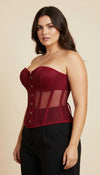 Corset Bustier Maille Rouge