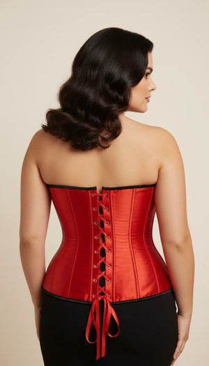 Corset Bustier Scintillant Rouge - Vue dos