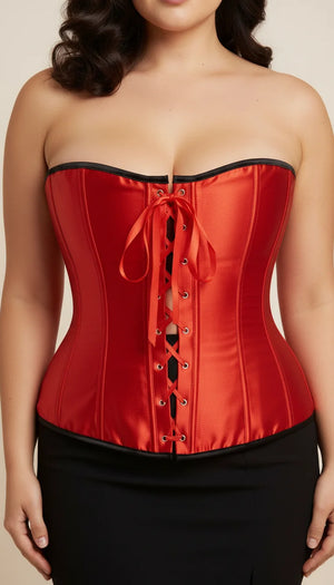 Corset Bustier Scintillant Rouge - Vue face