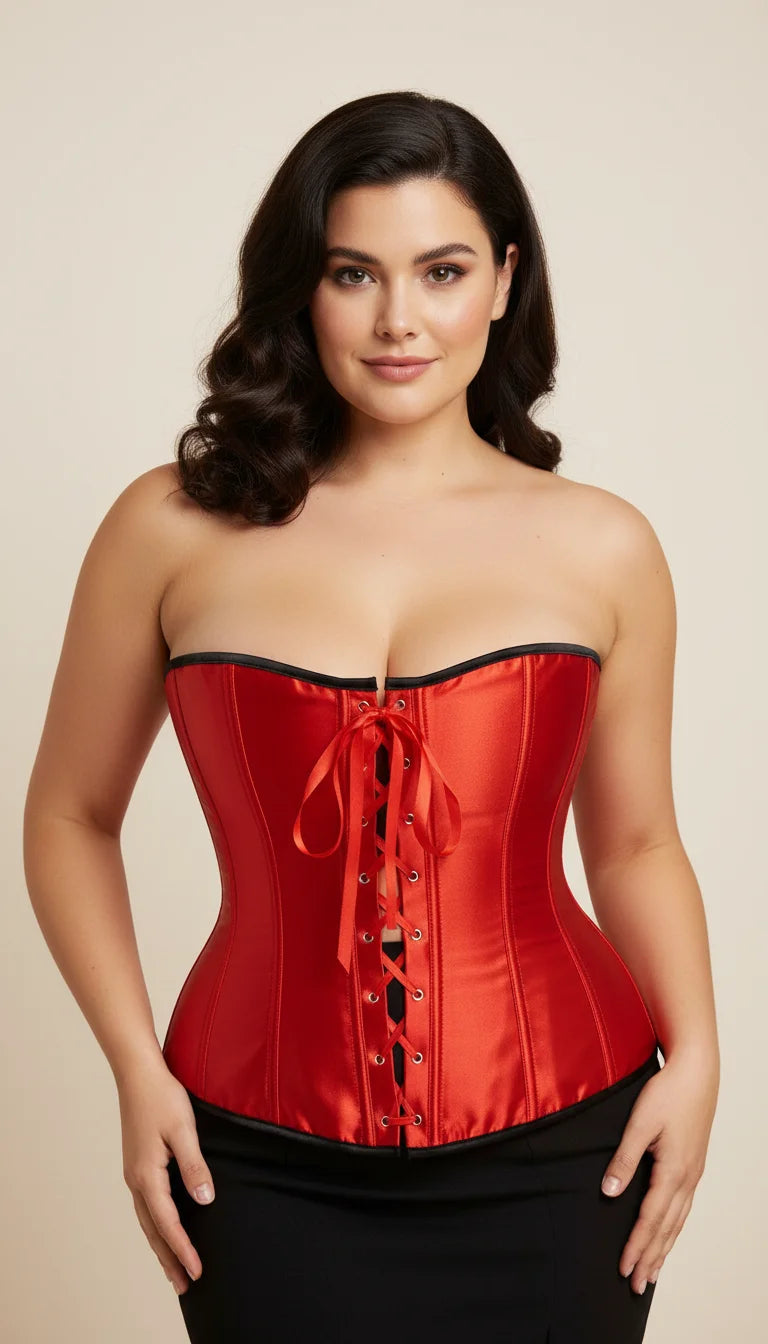 Corset Bustier Scintillant Rouge