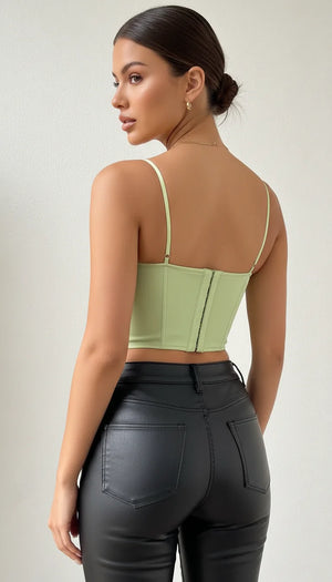 Corset Bustier Structuré Vert Pistache - Vue dos