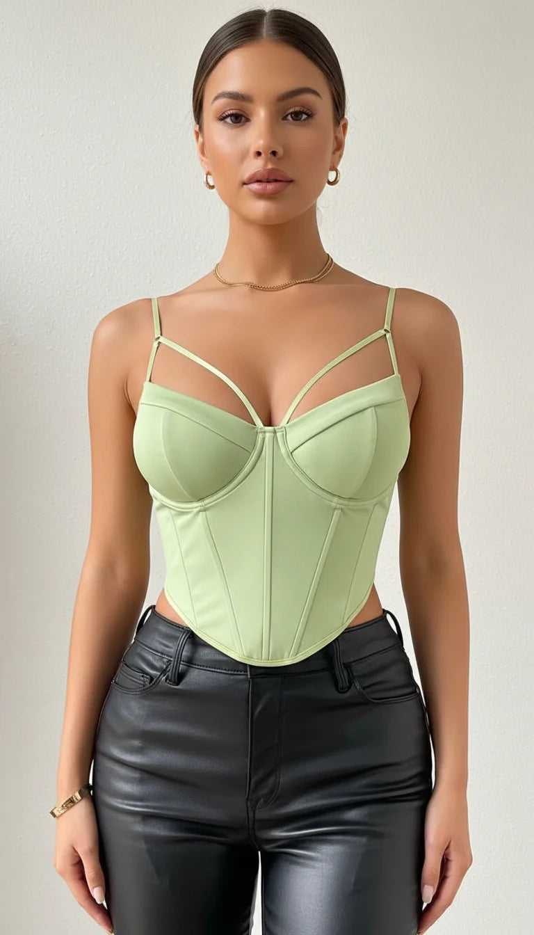 Corset Bustier Structuré Vert Pistache
