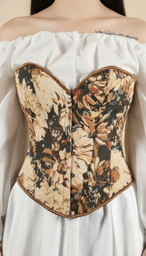 Corset Bustier Tapisserie Fleurie - Vue face