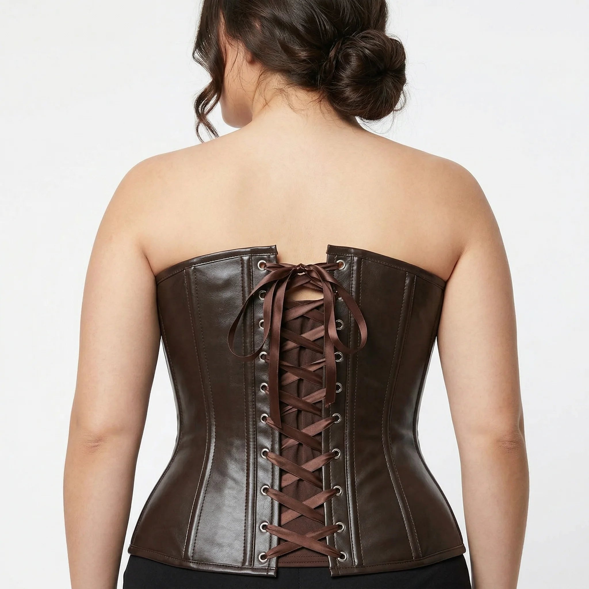 Corset Cuir Grande Taille - Vue dos (curvy)