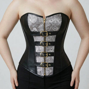 Corset Cuir Lacet - Vue face (curvy)
