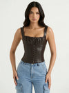 Corset Cuir Marron