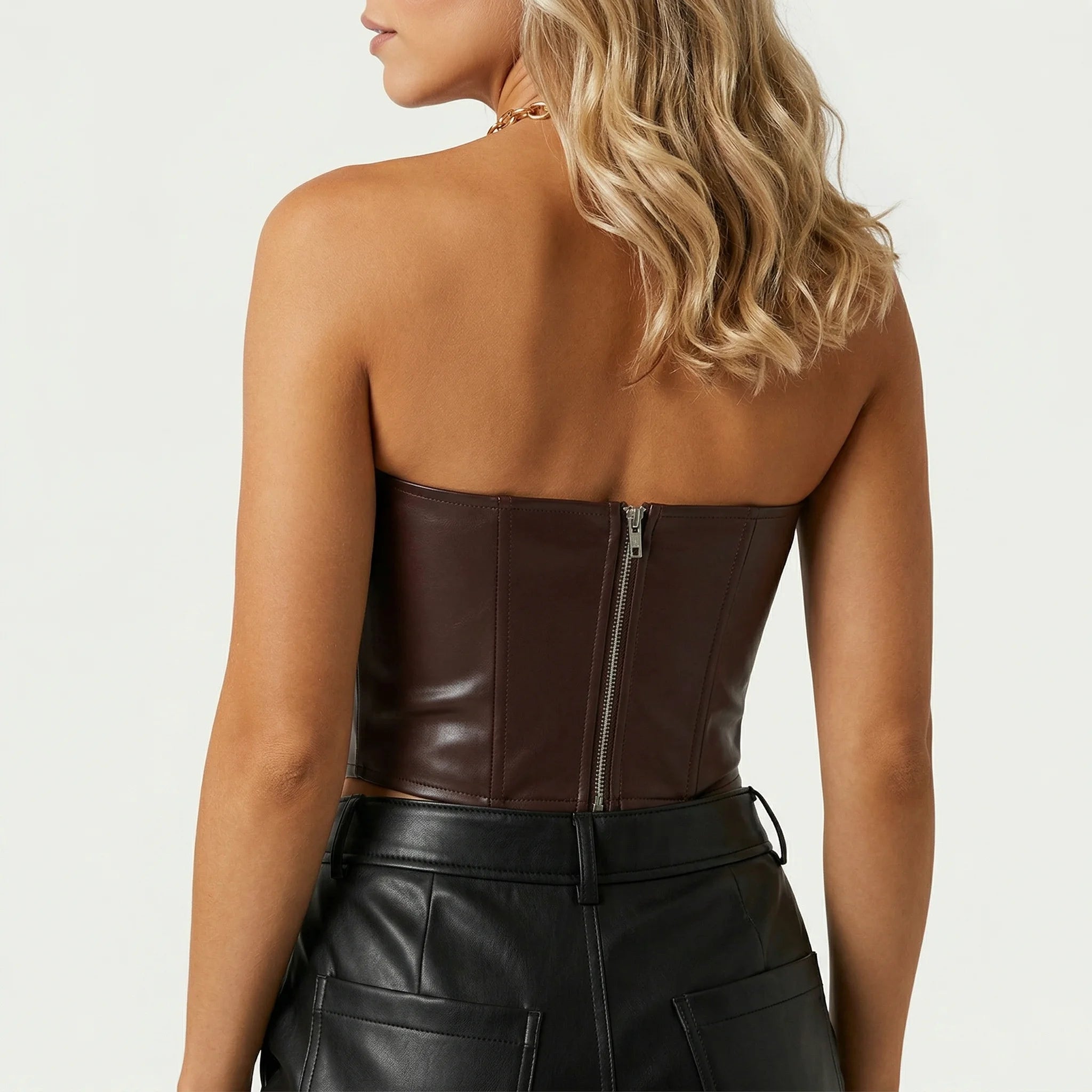 Corset Cuir Overbust - Vue dos (moyenne)
